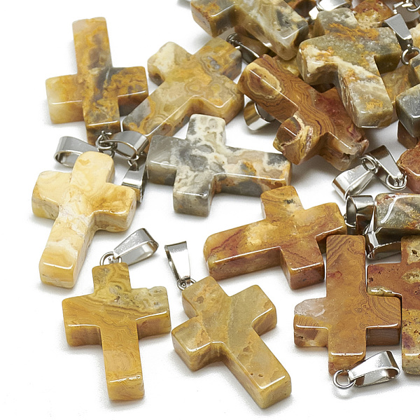 PandaHall Natural Crazy Agate Pendants, with Stainless Steel Snap On Bails, Cross, 29~30x18~19x5~6mm, Hole: 6x4mm Crazy Agate Cross
PandaHall Natural Crazy Agate Pendants, with Stainless Steel Snap On Bails, Cross, 29~30x18~19x5~6mm, Hole: 6x4mm Crazy Agate Cross
