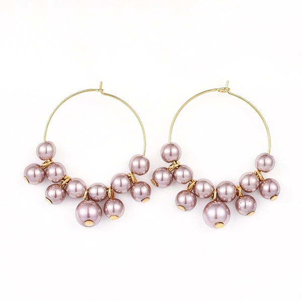 PandaHall Wine Glass Charms, with Glass Pearl Beads and Brass Hoop Earrings, Golden, Rosy Brown, 42.5~43x36~37.5x8mm, Pin: 0.6mm Glass Brown
PandaHall Wine Glass Charms, with Glass Pearl Beads and Brass Hoop Earrings, Golden, Rosy Brown, 42.5~43x36~37.5x8mm, Pin: 0.6mm Glass Brown
