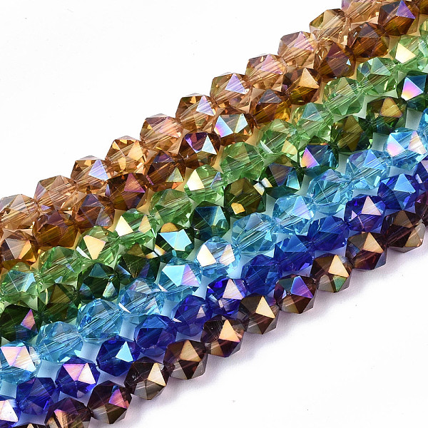 PandaHall Electroplate Transparent Glass Beads Strands, AB Color Plated, Faceted, Round, Mixed Color, 6x5.5x5.5mm, Hole: 1mm, about..., Multicolor
PandaHall Electroplate Transparent Glass Beads Strands, AB Color Plated, Faceted, Round, Mixed Color, 6x5.5x5.5mm, Hole: 1mm, about..., Multicolor