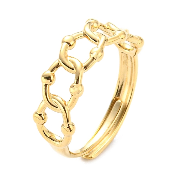 PandaHall 304 Stainless Steel Hollow Oval Adjustable Ring for Women, Real 14K Gold Plated, Inner Diameter: 18mm 304 Stainless Steel
PandaHall 304 Stainless Steel Hollow Oval Adjustable Ring for Women, Real 14K Gold Plated, Inner Diameter: 18mm 304 Stainless Steel