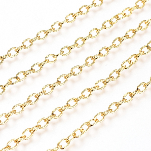 PandaHall Brass Cable Chains, Soldered, with Spool, Flat Oval, Long-Lasting Plated, Real 18K Gold Plated, 5x3.5x0.7mm, about 16.4 Feet...
PandaHall Brass Cable Chains, Soldered, with Spool, Flat Oval, Long-Lasting Plated, Real 18K Gold Plated, 5x3.5x0.7mm, about 16.4 Feet...
