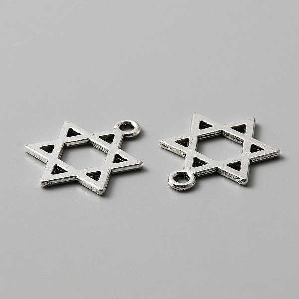 PandaHall Tibetan Style Alloy Pendants, Star of David Charms, Antique Silver, 21x16x1mm, Hole: 1.8mm Alloy Star
PandaHall Tibetan Style Alloy Pendants, Star of David Charms, Antique Silver, 21x16x1mm, Hole: 1.8mm Alloy Star