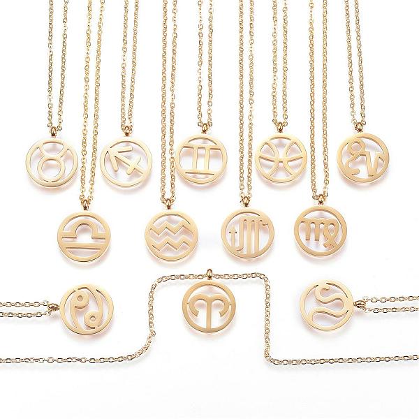 PandaHall 304 Stainless Steel Pendant Necklaces, Horoscope/Twelve Constellation/Zodiac Sign, Golden, 18.11 inch(46cm) 304 Stainless Steel...
PandaHall 304 Stainless Steel Pendant Necklaces, Horoscope/Twelve Constellation/Zodiac Sign, Golden, 18.11 inch(46cm) 304 Stainless Steel...