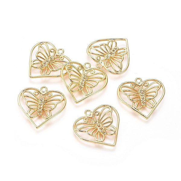 PandaHall Brass Pendant Rhinestone Settings, Heart with Butterfly, Real 18K Gold Plated, 25.5x25.5x2.5mm, Hole: 2mm, Fit For 1.2mm...
PandaHall Brass Pendant Rhinestone Settings, Heart with Butterfly, Real 18K Gold Plated, 25.5x25.5x2.5mm, Hole: 2mm, Fit For 1.2mm...
