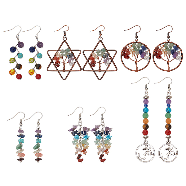 PandaHall ANATTASOUL 6 Pairs 6 Style Natural Mixed Gemstone Tree of Life Dangle Earrings, Brass Wire Wrap Jewelry for Women, Mixed Color...
PandaHall ANATTASOUL 6 Pairs 6 Style Natural Mixed Gemstone Tree of Life Dangle Earrings, Brass Wire Wrap Jewelry for Women, Mixed Color...