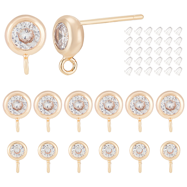 PandaHall BENECREAT 12Pcs 2 Size Brass Micro Pave Cubic Zirconia Flat Round Stud Earring Finding, with Vertical Loops & 30Pcs Plastic Ear...
PandaHall BENECREAT 12Pcs 2 Size Brass Micro Pave Cubic Zirconia Flat Round Stud Earring Finding, with Vertical Loops & 30Pcs Plastic Ear...