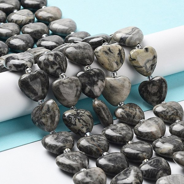 PandaHall Natural Map Stone Beads Strands, with Seed Beads, Heart, 14~15x15x6~6.5mm, Hole: 1.4mm, about 23~24pcs/strand, 14.57''(37cm) Map...
PandaHall Natural Map Stone Beads Strands, with Seed Beads, Heart, 14~15x15x6~6.5mm, Hole: 1.4mm, about 23~24pcs/strand, 14.57''(37cm) Map...