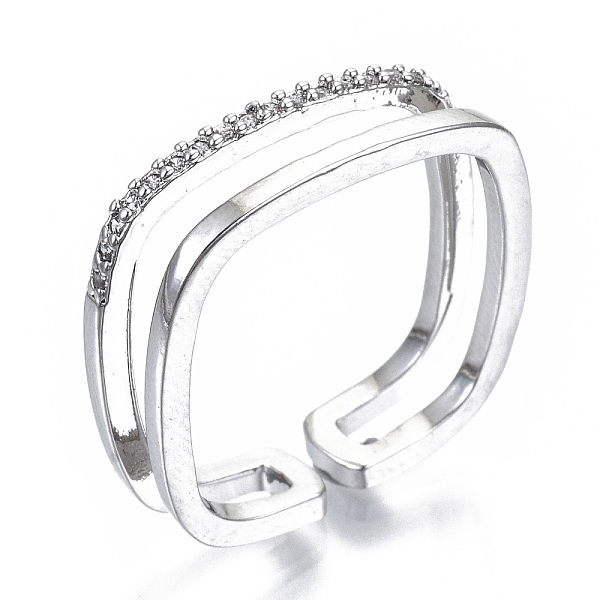 PandaHall Brass Micro Pave Cubic Zirconia Cuff Rings, Open Rings, Cadmium Free & Nickel Free & Lead Free, Real Platinum Plated, Clear...
PandaHall Brass Micro Pave Cubic Zirconia Cuff Rings, Open Rings, Cadmium Free & Nickel Free & Lead Free, Real Platinum Plated, Clear...