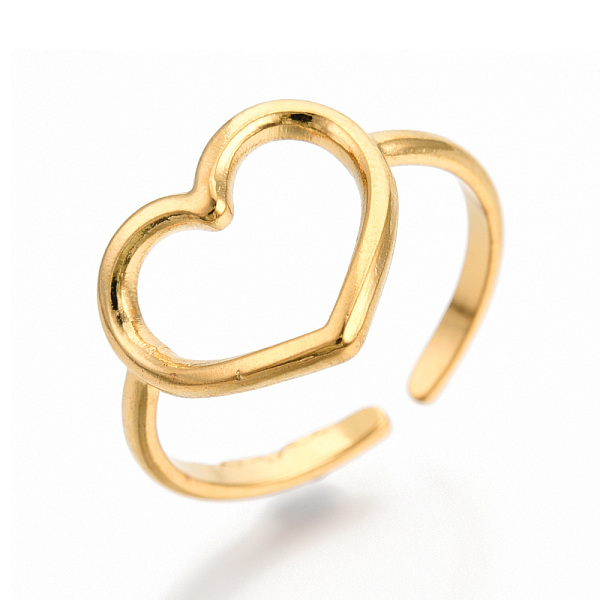 PandaHall Ion Plating(IP) 304 Stainless Steel Hollow Heart Cuff Rings, Open Rings for Women Girls, Real 18K Gold Plated, US Size 7(17.5mm)...
PandaHall Ion Plating(IP) 304 Stainless Steel Hollow Heart Cuff Rings, Open Rings for Women Girls, Real 18K Gold Plated, US Size 7(17.5mm)...