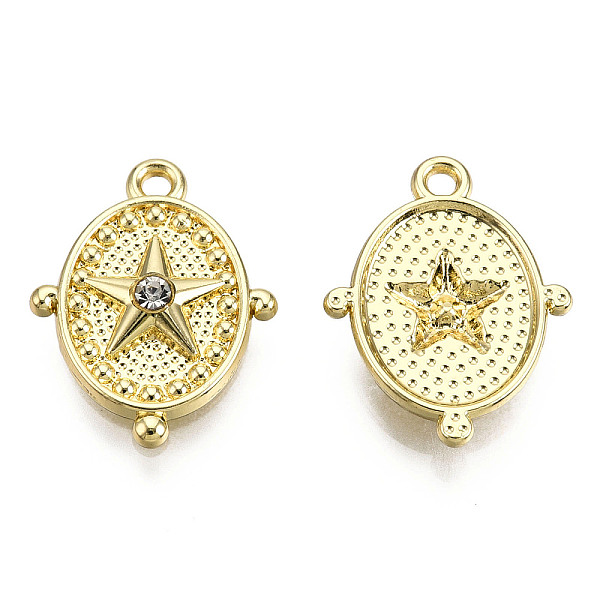 PandaHall Rack Plating Alloy Charms, with Crystal Rhinestone, Cadmium Free & Nickel Free & Lead Free, Oval with Star, Light Gold..., Clear
PandaHall Rack Plating Alloy Charms, with Crystal Rhinestone, Cadmium Free & Nickel Free & Lead Free, Oval with Star, Light Gold..., Clear