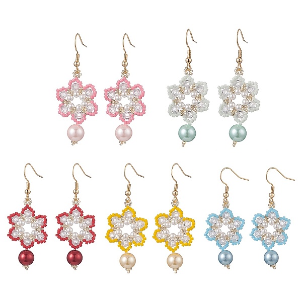PandaHall Glass Seed & Shell Pearl & Acrylic Braided Flower Dangle Earrings, Golden 304 Stainless Steel Long Drop Earrings for Women, Mixed..., Multicolor
PandaHall Glass Seed & Shell Pearl & Acrylic Braided Flower Dangle Earrings, Golden 304 Stainless Steel Long Drop Earrings for Women, Mixed..., Multicolor