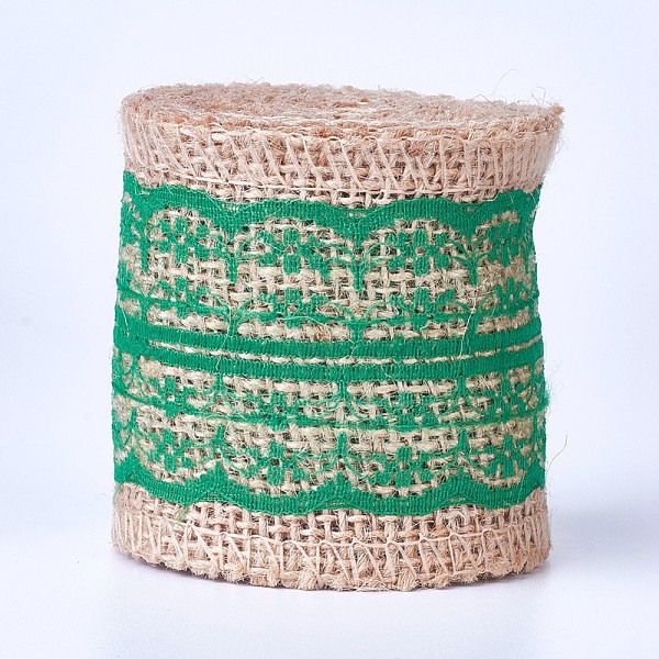 PandaHall Burlap Ribbon, Hessian Ribbon, Jute Ribbon, with Lace, for Jewelry Making, Medium Sea Green, 2-1/8 inch(55mm), about 2m/roll Jute...
PandaHall Burlap Ribbon, Hessian Ribbon, Jute Ribbon, with Lace, for Jewelry Making, Medium Sea Green, 2-1/8 inch(55mm), about 2m/roll Jute...