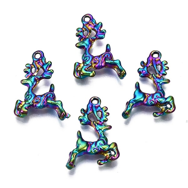 PandaHall Alloy Pendants, Cadmium Free & Nickel Free & Lead Free, Elk Christmas Reindeer/Stag, Rainbow Color, 22.5x16x4mm, Hole: 1.4mm Alloy...
PandaHall Alloy Pendants, Cadmium Free & Nickel Free & Lead Free, Elk Christmas Reindeer/Stag, Rainbow Color, 22.5x16x4mm, Hole: 1.4mm Alloy...