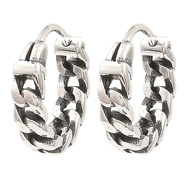 PandaHall 316 Surgical Stainless Steel Hoop Earrings, Antique Silver, 14x15.5x3.5mm 316 Surgical Stainless Steel
PandaHall 316 Surgical Stainless Steel Hoop Earrings, Antique Silver, 14x15.5x3.5mm 316 Surgical Stainless Steel