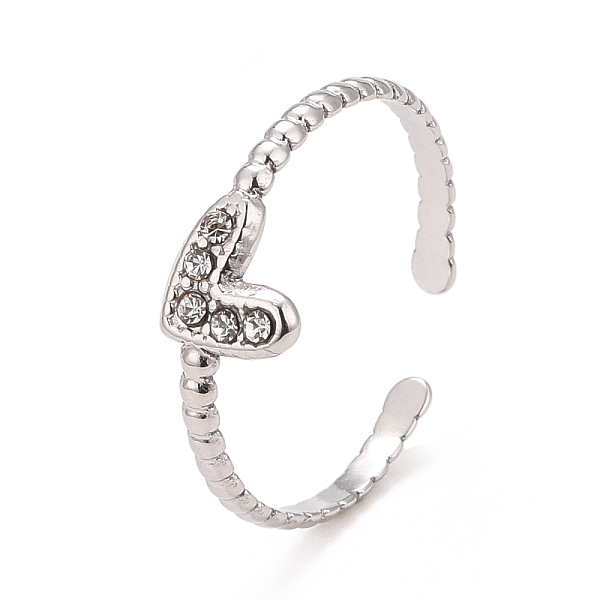PandaHall Crystal Rhinestone Heart Open Cuff Ring, 304 Stainless Steel Jewelry for Womeb, Stainless Steel Color, 2~6.5mm, Inner Diameter..., Clear
PandaHall Crystal Rhinestone Heart Open Cuff Ring, 304 Stainless Steel Jewelry for Womeb, Stainless Steel Color, 2~6.5mm, Inner Diameter..., Clear