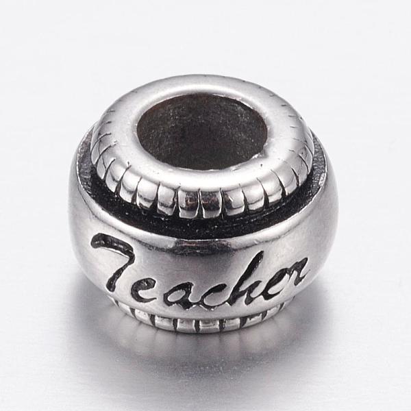 PandaHall 304 Stainless Steel European Beads, Large Hole Beads, Rondelle with Teacher, Antique Silver, 11x7mm, Hole: 5mm 304 Stainless Steel...
PandaHall 304 Stainless Steel European Beads, Large Hole Beads, Rondelle with Teacher, Antique Silver, 11x7mm, Hole: 5mm 304 Stainless Steel...
