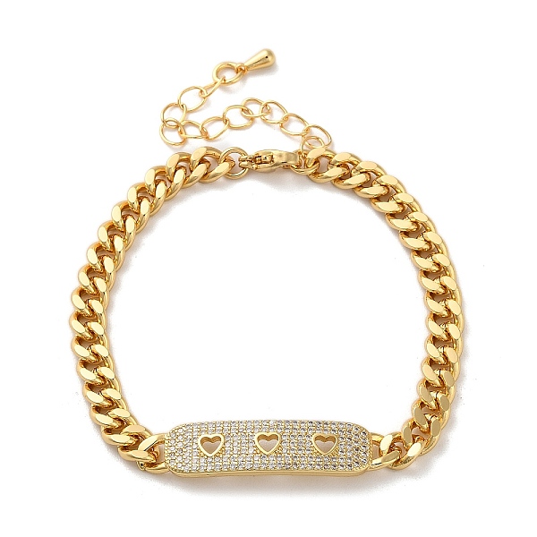 PandaHall Brass Micro Pave Clear Cubic Zirconia Curved Rectangle with Hollow Heart Cuban Link Chains Bracelets for Women, Real 16K Gold...
PandaHall Brass Micro Pave Clear Cubic Zirconia Curved Rectangle with Hollow Heart Cuban Link Chains Bracelets for Women, Real 16K Gold...