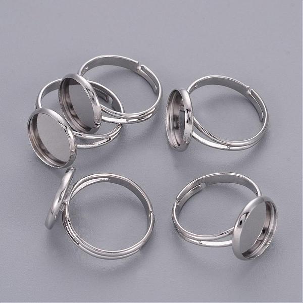 PandaHall Adjustable Platinum Brass Finger Ring Findings Pad Ring Bases, Nickel Free, 17mm, Tray: 12mm inner diameter Brass
PandaHall Adjustable Platinum Brass Finger Ring Findings Pad Ring Bases, Nickel Free, 17mm, Tray: 12mm inner diameter Brass