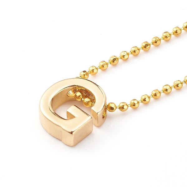 PandaHall Brass Initial Pendant Necklaces, with Ball Chains, Golden, Letter.G, 16.14 inch(41cm) Brass Letter G
PandaHall Brass Initial Pendant Necklaces, with Ball Chains, Golden, Letter.G, 16.14 inch(41cm) Brass Letter G