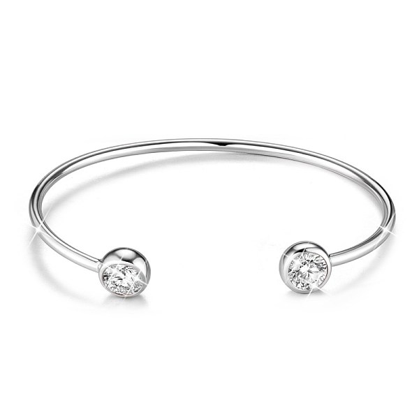 PandaHall SHEGRACE Brass Micro Pave AAA Cubic Zirconia Cuff Bangle, Torque Bangles, Platinum, 2-1/8 inchx2-5/8 inch(53x67mm) Cubic Zirconia
PandaHall SHEGRACE Brass Micro Pave AAA Cubic Zirconia Cuff Bangle, Torque Bangles, Platinum, 2-1/8 inchx2-5/8 inch(53x67mm) Cubic Zirconia