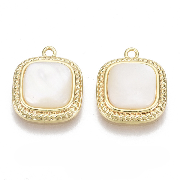 PandaHall Natural Shell Charms, with Brass Findings, Square, Real 18K Gold Plated, Nickel Free, Seashell Color, 14x12x4mm, Hole: 1.2mm Shell...
PandaHall Natural Shell Charms, with Brass Findings, Square, Real 18K Gold Plated, Nickel Free, Seashell Color, 14x12x4mm, Hole: 1.2mm Shell...