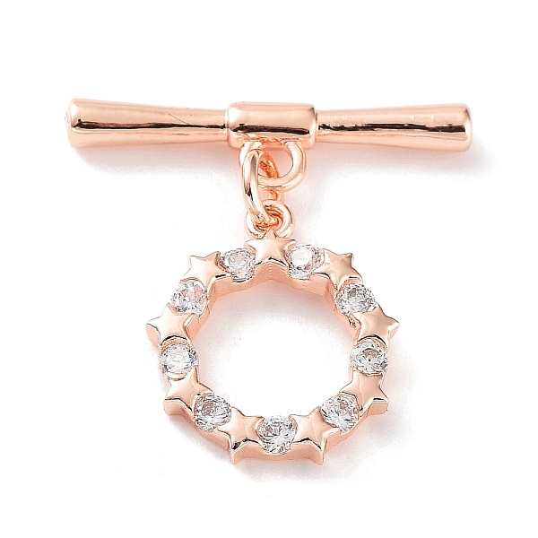 PandaHall Rack Plating Brass Micro Pave Clear Cubic Zirconia Toggle Clasps, Star Ring, Cadmium Free & Lead Free, Long-Lasting Plated, Rose...
PandaHall Rack Plating Brass Micro Pave Clear Cubic Zirconia Toggle Clasps, Star Ring, Cadmium Free & Lead Free, Long-Lasting Plated, Rose...