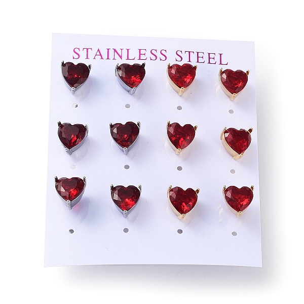 PandaHall 6 Pair 2 Color Heart Cubic Zirconia Stud Earrings, Golden & Stainless Steel Color 304 Stainless Steel Earrings, Red, 9x9mm, 3...
PandaHall 6 Pair 2 Color Heart Cubic Zirconia Stud Earrings, Golden & Stainless Steel Color 304 Stainless Steel Earrings, Red, 9x9mm, 3...