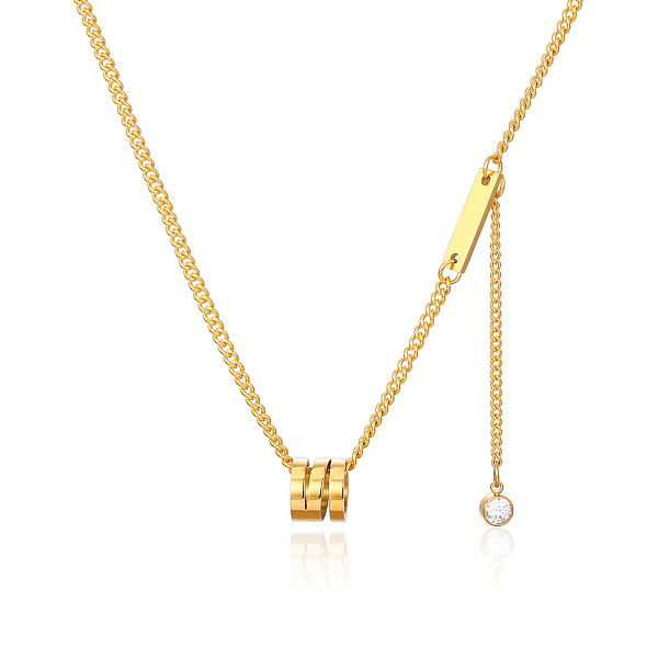 PandaHall Ring Pendant Necklaces, Stainless Steel Curb Chain Necklaces for Women Stainless Steel
PandaHall Ring Pendant Necklaces, Stainless Steel Curb Chain Necklaces for Women Stainless Steel