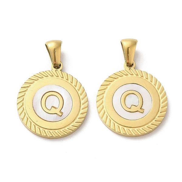 PandaHall Ion Plating(IP) 304 Stainless Steel Pendants, Flat Round Shell Charms with Letter, Golden, Letter Q, 20.5x17.5x1.5mm, Hole...
PandaHall Ion Plating(IP) 304 Stainless Steel Pendants, Flat Round Shell Charms with Letter, Golden, Letter Q, 20.5x17.5x1.5mm, Hole...