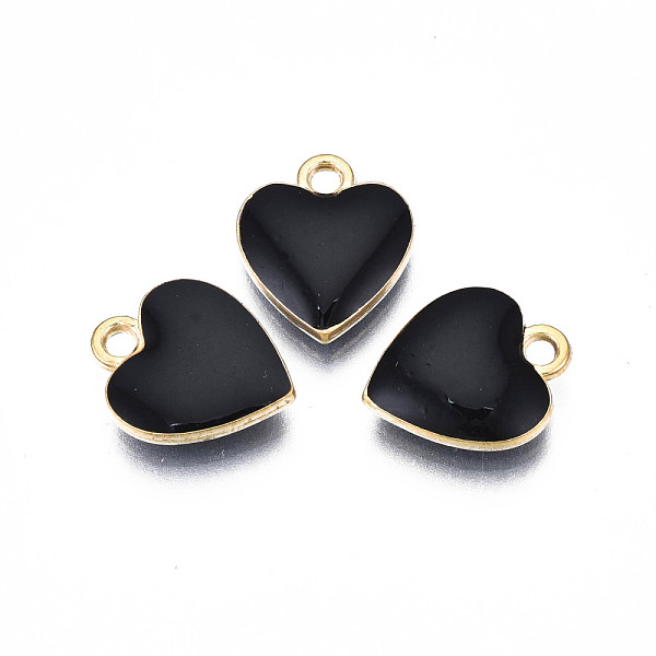PandaHall Rack Plating Alloy Enamel Charms, Cadmium Free & Lead Free, Heart, Black, 13x11x2mm, Hole: 1.6mm Alloy+Enamel Heart Black
PandaHall Rack Plating Alloy Enamel Charms, Cadmium Free & Lead Free, Heart, Black, 13x11x2mm, Hole: 1.6mm Alloy+Enamel Heart Black