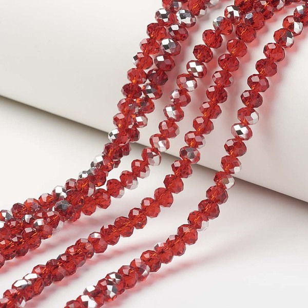PandaHall Electroplate Transparent Glass Beads Strands, Half Silver Plated, Faceted, Rondelle, Red, 4x3mm, Hole: 0.4mm, about...
PandaHall Electroplate Transparent Glass Beads Strands, Half Silver Plated, Faceted, Rondelle, Red, 4x3mm, Hole: 0.4mm, about...