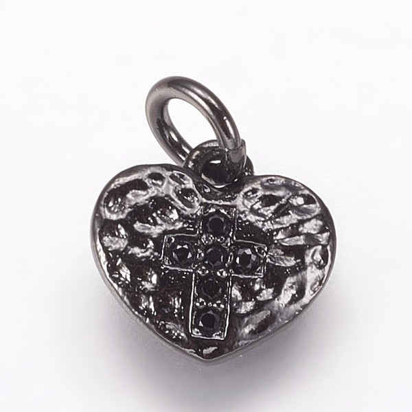 PandaHall Hammered Brass Micro Pave Cubic Zirconia Pendants, Crosslet Heart Pendants, Heart with Cross Charms, Black, Gunmetal, 9x10x1.5mm...
PandaHall Hammered Brass Micro Pave Cubic Zirconia Pendants, Crosslet Heart Pendants, Heart with Cross Charms, Black, Gunmetal, 9x10x1.5mm...