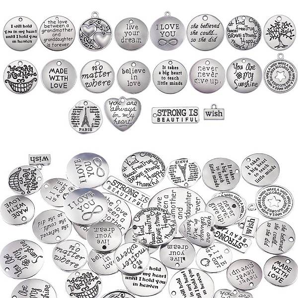 PandaHall 40Pcs 20 Style Tibetan Style Alloy Pendants,Flat Round & Rectangle & Oval & Heart with Word, Cadmium Free & Lead Free, Antique...
PandaHall 40Pcs 20 Style Tibetan Style Alloy Pendants,Flat Round & Rectangle & Oval & Heart with Word, Cadmium Free & Lead Free, Antique...