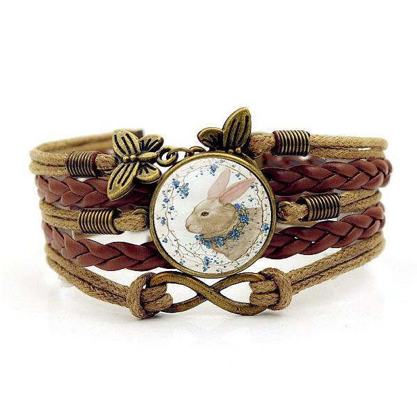 PandaHall Easter Rabbit Pattern Glass Link Multi-strand Bracelet, Alloy Butterfly & Infinity Braided Wide Bracelet for Women, Coconut Brown...
PandaHall Easter Rabbit Pattern Glass Link Multi-strand Bracelet, Alloy Butterfly & Infinity Braided Wide Bracelet for Women, Coconut Brown...