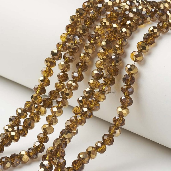PandaHall Electroplate Transparent Glass Beads Strands, Half Golden Plated, Faceted, Rondelle, Dark Goldenrod, 6x5mm, Hole: 1mm, about..., Gold
PandaHall Electroplate Transparent Glass Beads Strands, Half Golden Plated, Faceted, Rondelle, Dark Goldenrod, 6x5mm, Hole: 1mm, about..., Gold