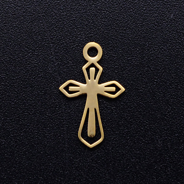 PandaHall 201 Stainless Steel Tiny Cross Charms, Golden, 15x9x1mm, Hole: 1.5mm 201 Stainless Steel Cross
PandaHall 201 Stainless Steel Tiny Cross Charms, Golden, 15x9x1mm, Hole: 1.5mm 201 Stainless Steel Cross