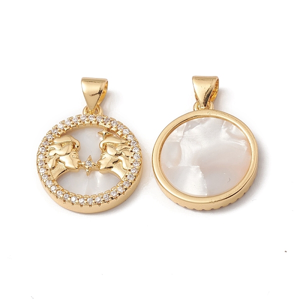 PandaHall Rack Plating Brass Shell Pendants, with Cubic Zirconia & Natural Shell, Flat Round with Constellation Charms, Cadmium Free & Lead...
PandaHall Rack Plating Brass Shell Pendants, with Cubic Zirconia & Natural Shell, Flat Round with Constellation Charms, Cadmium Free & Lead...