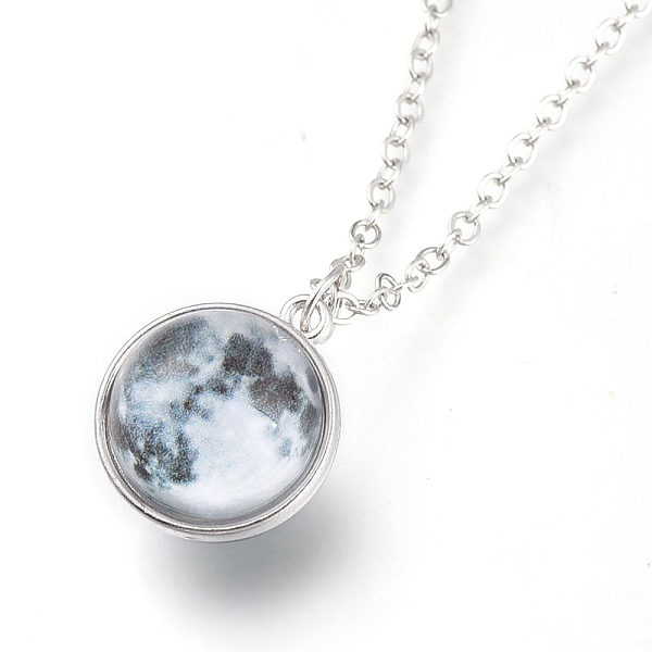 PandaHall Glass Pendant Necklace, with Alloy Cable Chains and Lobster Claw Clasps, Cadmium Free & Lead Free, Round, Platinum, Galaxy Pattern...
PandaHall Glass Pendant Necklace, with Alloy Cable Chains and Lobster Claw Clasps, Cadmium Free & Lead Free, Round, Platinum, Galaxy Pattern...