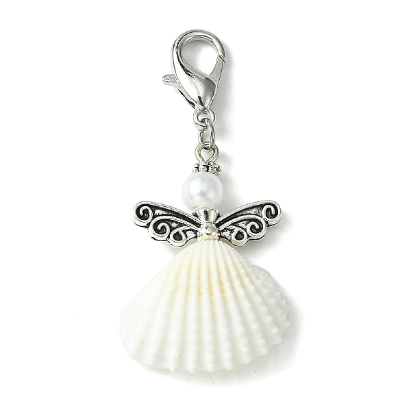 PandaHall Angel Shell Pendant Decorations, with Alloy Lobster Claw Clasps, Antique Silver & Platinum, 52mm Alloy Angel & Fairy
PandaHall Angel Shell Pendant Decorations, with Alloy Lobster Claw Clasps, Antique Silver & Platinum, 52mm Alloy Angel & Fairy