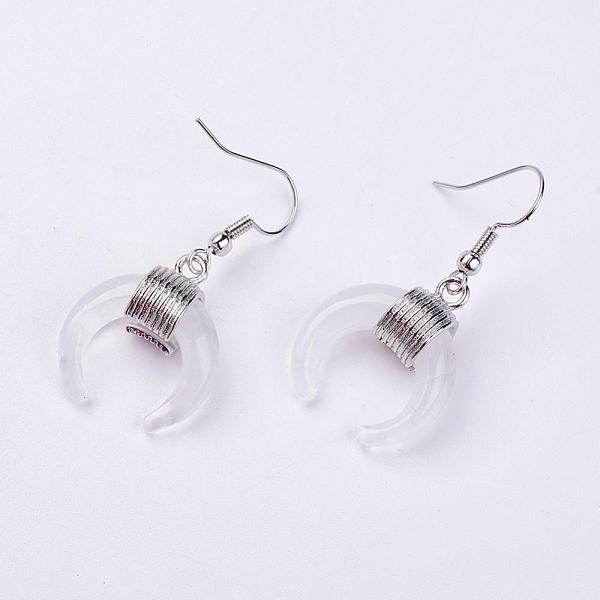 PandaHall NaturalQuartz Crystal Dangle Earrings, with Platinum Plated Brass Findings, Double Horn/Crescent Moon, 40mm, Pin: 0.6mm Quartz...
PandaHall NaturalQuartz Crystal Dangle Earrings, with Platinum Plated Brass Findings, Double Horn/Crescent Moon, 40mm, Pin: 0.6mm Quartz...