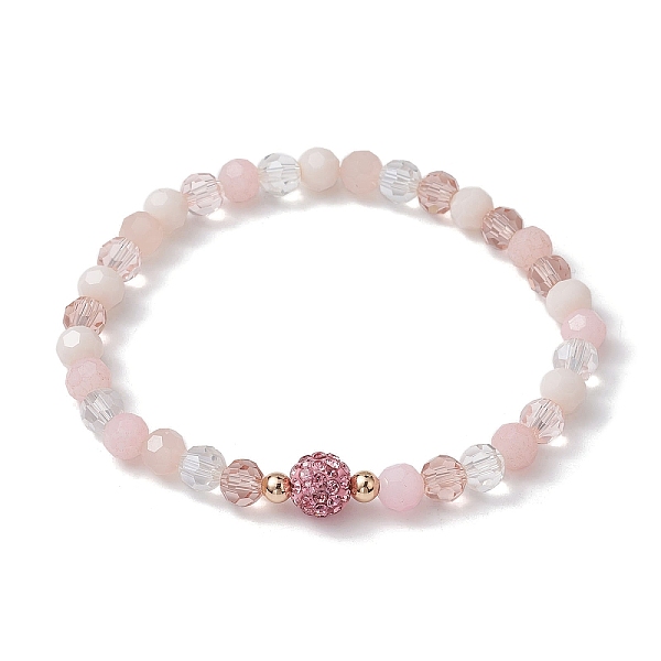 PandaHall Glass Faceted Round Beaded Stretch Bracelets, Misty Rose, Inner Diameter: 2 inch(5.2cm) Glass Round
PandaHall Glass Faceted Round Beaded Stretch Bracelets, Misty Rose, Inner Diameter: 2 inch(5.2cm) Glass Round