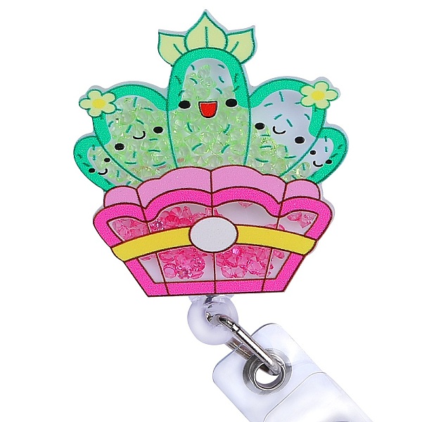 PandaHall Rhinestone Quicksand Effect Acrylic & ABS Plastic Badge Reel, Retractable Badge Holder, Pearl Pink, 98mm, Cactus: 49.5x48mm...
PandaHall Rhinestone Quicksand Effect Acrylic & ABS Plastic Badge Reel, Retractable Badge Holder, Pearl Pink, 98mm, Cactus: 49.5x48mm...