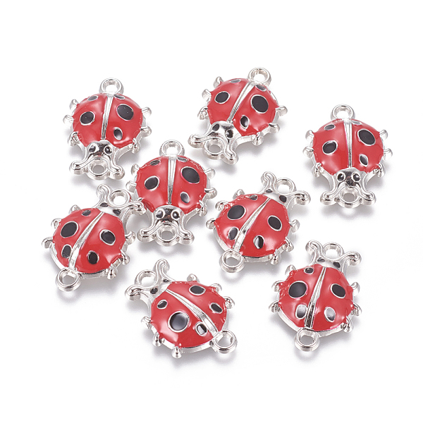PandaHall Alloy Enamel Links connectors, Cadmium Free & Lead Free, Ladybug, Platinum Color, Crimson, Size: about 26mm long, 19mm wide, 5mm..., Pink
PandaHall Alloy Enamel Links connectors, Cadmium Free & Lead Free, Ladybug, Platinum Color, Crimson, Size: about 26mm long, 19mm wide, 5mm..., Pink
