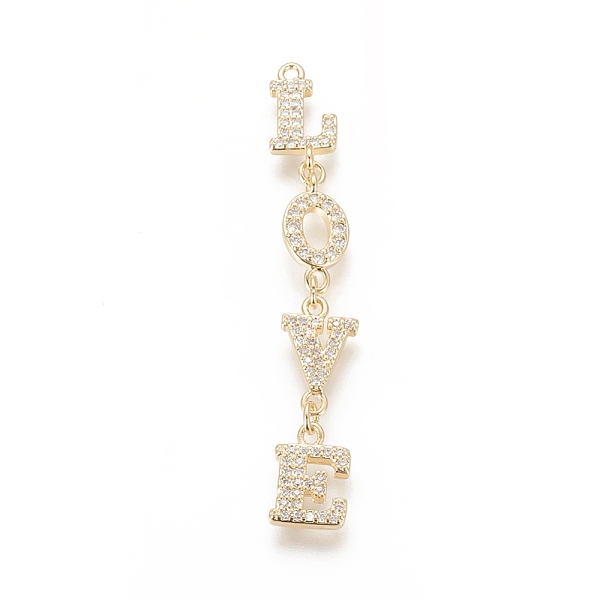 PandaHall Brass Micro Pave Cubic Zirconia Big Pendants, Long-Lasting Plated, Real 18K Gold Plated, Word LOVE, Clear, 62x9x2mm, Hole: 1.5mm...
PandaHall Brass Micro Pave Cubic Zirconia Big Pendants, Long-Lasting Plated, Real 18K Gold Plated, Word LOVE, Clear, 62x9x2mm, Hole: 1.5mm...