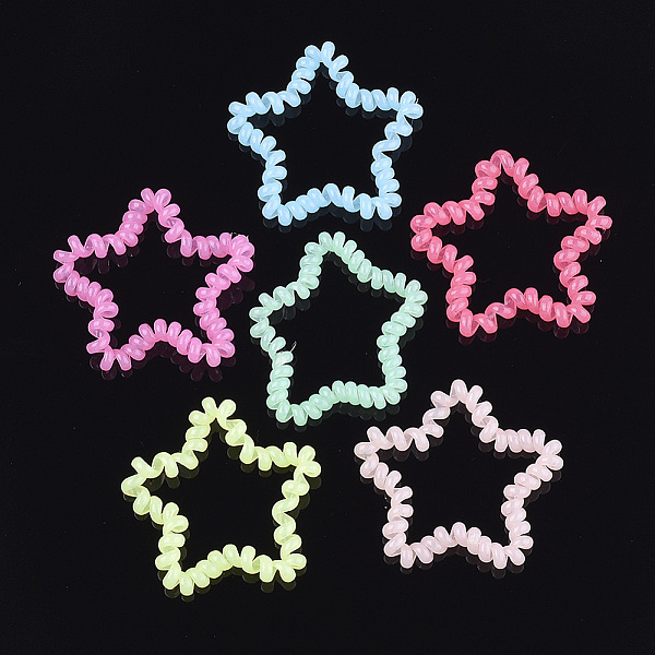 PandaHall Plastic Telephone Cord Elastic Hair Ties, Ponytail Holder, Star, Mixed Color, 45~50x47~51x5~6mm Plastic Multicolor
PandaHall Plastic Telephone Cord Elastic Hair Ties, Ponytail Holder, Star, Mixed Color, 45~50x47~51x5~6mm Plastic Multicolor