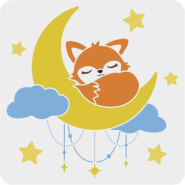 PandaHall FINGERINSPIRE Moon Fox Stencil 30x30cm Large Cute Animals Stencil Fox Sleeping On The Moon Reusable Stars Clouds Pendants Craft..., White
PandaHall FINGERINSPIRE Moon Fox Stencil 30x30cm Large Cute Animals Stencil Fox Sleeping On The Moon Reusable Stars Clouds Pendants Craft..., White