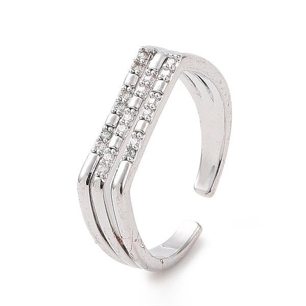 PandaHall Clear Cubic Zirconia Triple Line Open Cuff Ring, Brass Jewelry for Women, Platinum, Inner Diameter: 17mm Brass+Cubic Zirconia...
PandaHall Clear Cubic Zirconia Triple Line Open Cuff Ring, Brass Jewelry for Women, Platinum, Inner Diameter: 17mm Brass+Cubic Zirconia...