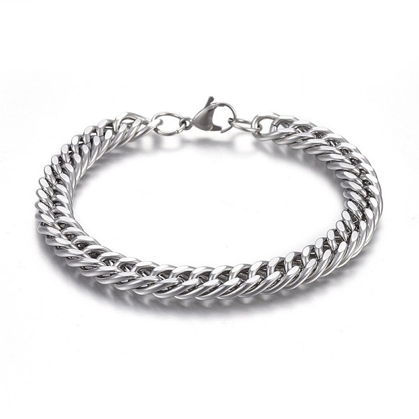 PandaHall 304 Stainless Steel Cuban Link Chain Bracelets, with Lobster Claw Clasps, Stainless Steel Color, 9 inch(23cm), 9mm 304 Stainless...
PandaHall 304 Stainless Steel Cuban Link Chain Bracelets, with Lobster Claw Clasps, Stainless Steel Color, 9 inch(23cm), 9mm 304 Stainless...