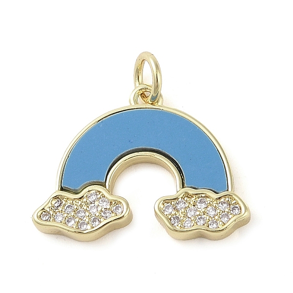 PandaHall Dyed Synthetic Turquoise Pendants, Brass Micro Pave Clear Cubic Zirconia Rainbow Charms, Real 18K Gold Plated, Deep Sky Blue...
PandaHall Dyed Synthetic Turquoise Pendants, Brass Micro Pave Clear Cubic Zirconia Rainbow Charms, Real 18K Gold Plated, Deep Sky Blue...