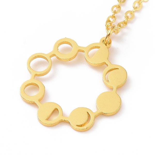 PandaHall Alloy Moon Phase Ring Pendant Necklace for Women, Golden, 18.66 inch(47.4cm) Alloy
PandaHall Alloy Moon Phase Ring Pendant Necklace for Women, Golden, 18.66 inch(47.4cm) Alloy